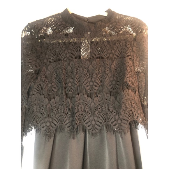 BCBG medium long sleeve black dress. Solid/lace - Picture 2 of 7